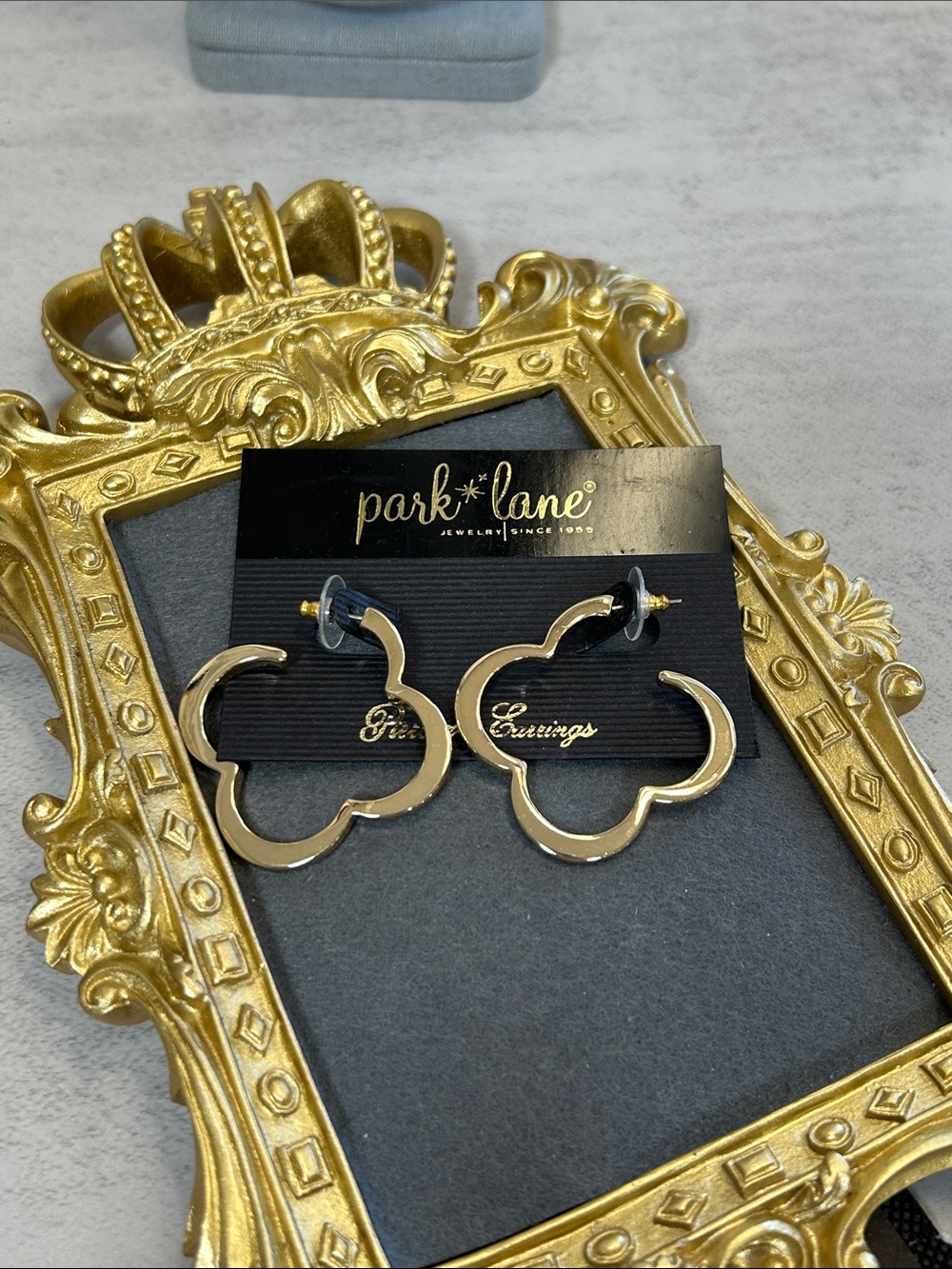 Park Lane Gold Floral Outline Hoop Earrings